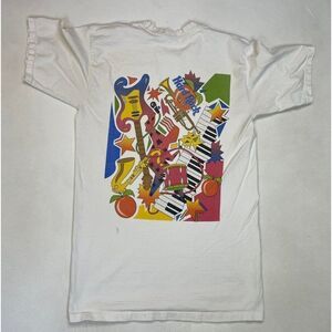 VINTAGE Hard Rock Cafe Atlanta Graphic T-shirt Men Small White USA 90s